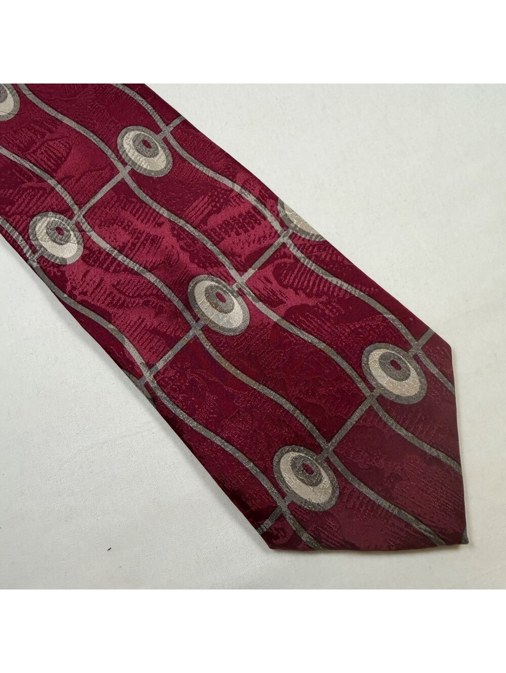 Status Burgundy Abstract Vintage Neck Tie 58" x 3.75" JD16